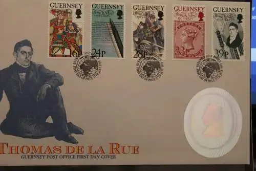 Guernsey Hologramm Thomas de la Rue 1993; FDC