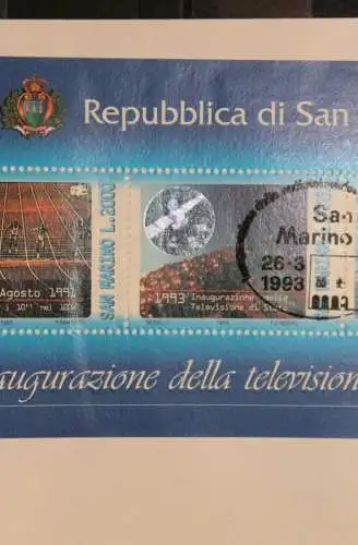 San Marino, Hologramm, Hologrammblock Television 1993, FDC