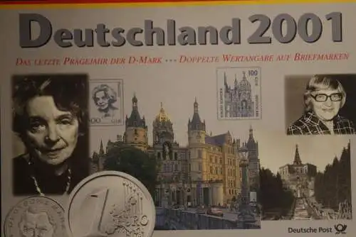 Deutschland 2001, Folder DIN A4, Umlaufmünzen 2001 G, stg