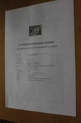 Österreich Amtl. Schwarzdruck auf Erläuterungsblatt: Moderne Kunst; 23. Wert: Haus im Wind, 1997