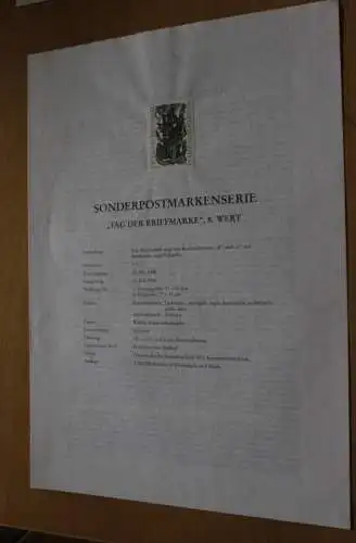 Österreich Amtl. Schwarzdruck auf Erläuterungsblatt: Tag der Briefmarke, 8. Wert, 1998