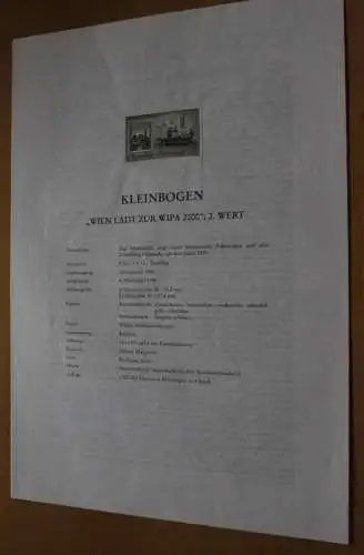 Österreich Amtl. Schwarzdruck auf Erläuterungsblatt: Wien lädt zur "WIPA 2000", 2. Wert, 1998