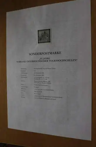 Österreich Amtl. Schwarzdruck auf Erläuterungsblatt: Verband Österreichischer Volkshochschulen, 2000