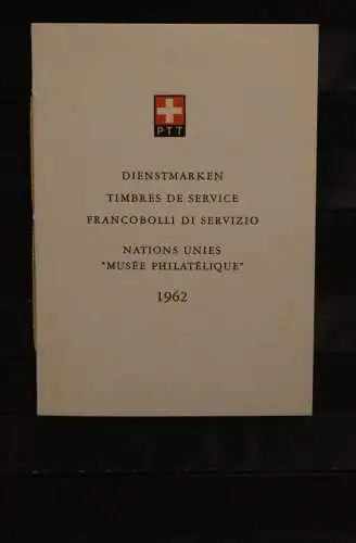 Schweiz, PTT-Booklet Sondermarke "Vereinte Nationen - UNO: Philatelie-Museum", 1962, ESST