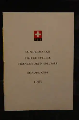 Schweiz, PTT-Booklet Sondermarke "Europa - CEPT", 1963, ESST