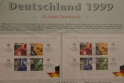 Deutschland 1999, 50 Jahre Bundesrepublik, 50 Jahre Grundgesetz, Umlaufmünzen 1999 D, PP, mit Hologramm