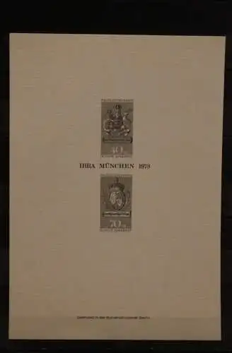 Deutschland, Schwarzdruck der MiNr.  Block 9: IBRA München, 1973