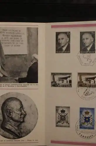 Belgien, Schwarzdruck, Ersttagsfaltblatt: Robert Schuman, 1967