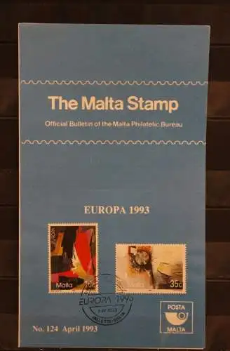 Malta, Europa - CEPT 1993, Ersttagsfaltblatt, MiNr. 904-05