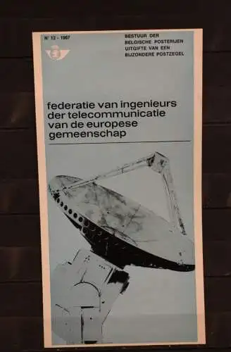 Belgien 1967, Europatage der Telekommunication, Ersttagsblatt; MiNr. 1476