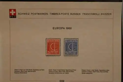 Schweiz 1966, Sammelblatt Nr. 229, Europa - CEPT 1966, ungebraucht