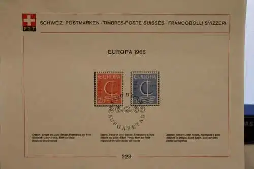 Schweiz 1966, Sammelblatt Nr. 229, Europa - CEPT 1966, ESST