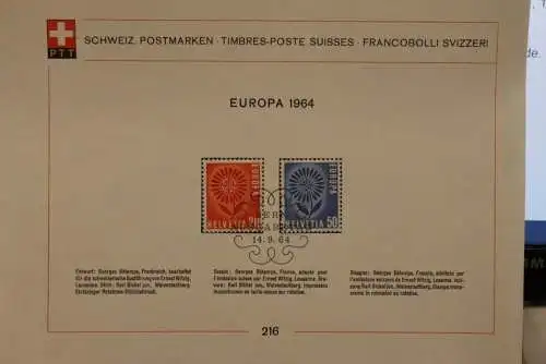 Schweiz 1964, Sammelblatt Nr. 216, Europa - CEPT 1964, ESST