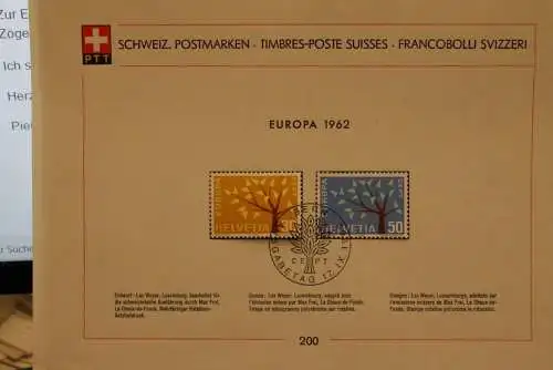 Schweiz 1962, Sammelblatt Nr. 200, Europa - CEPT 1962, ESST