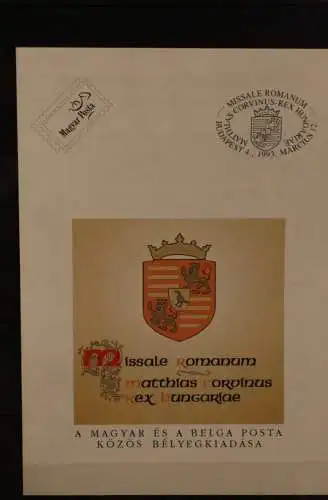 Ungarn 1993, Matthias Corvinus - Missale Romanum Ersttagsblatt