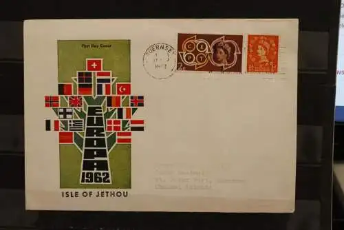 Isle of Jethou; EUROPA 1962, 2 Werte, gezähnt, FDC; lesen