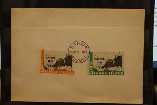 Sanda Island; EUROPA 1963, Block, weißes Papier,  FDC; lesen