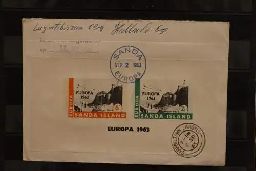 Sanda Island; EUROPA 1963, Block, weißes Papier,  FDC; lesen