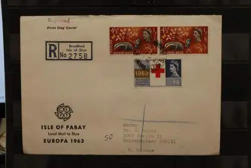 Isle of Pabay; EUROPA 1963, Block, großes Format, FDC; lesen