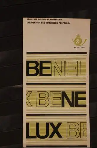 Belgien 1974; BENELUX, Ersttagsblatt mit Schwarzdruck; MiNr. 1775