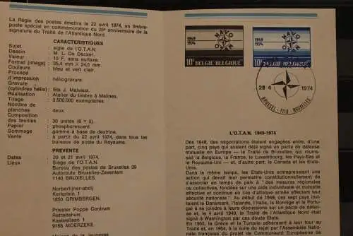 Belgien 1974, NATO; Ersttagsblatt mit Schwarzdruck; MiNr. 1764