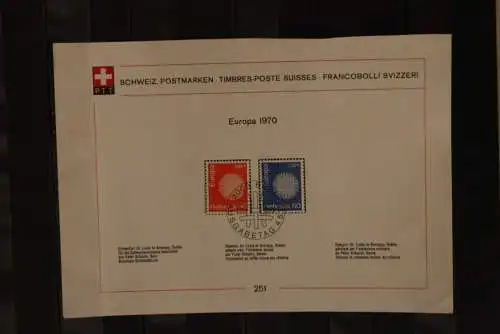 Schweiz 1970; Europa - CEPT Marken auf ETB 251, MiNr. 923-24, ESST