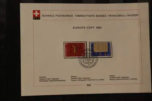 Schweiz 1982 Ersttagsblatt Nr. 342 Europa - CEPT; MiNr. 1221-22, ESST