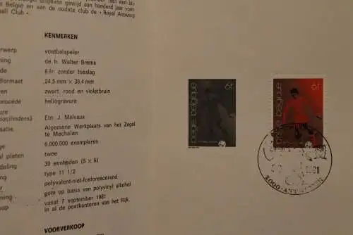 Belgien 1977, XXX. UEFA-Turnier der Junioren, Ersttagsblatt mit Schwarzdruck