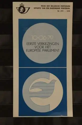 Belgien 1979;  Ersttagsblatt - Schwarzdruck Direktwahl Europaparlament mit MiNr. 1976, ESST