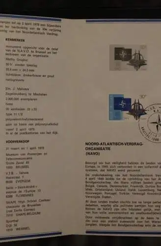 Belgien 1979; NATO Ersttagsblatt - Schwarzdruck mit MiNr. 1979, ESST