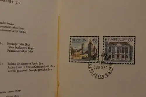 Schweiz Europa - CEPT 1978, Ersttagsheft Nr. 160, ESST,  mit MiNr. 1128-29