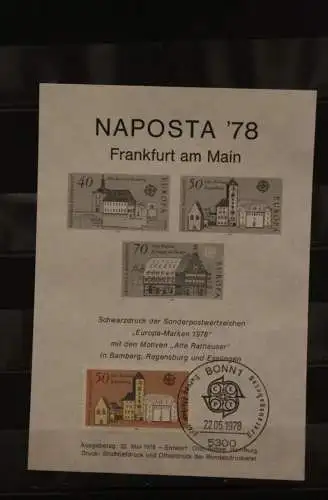 Deutschland, Schwarzdruck Europa-Marken 1978 zur NAPOSTA '78, ESST Bonn