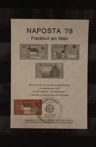 Deutschland, Schwarzdruck Europa-Marken 1978 zur NAPOSTA '78, ESST Frankfurt