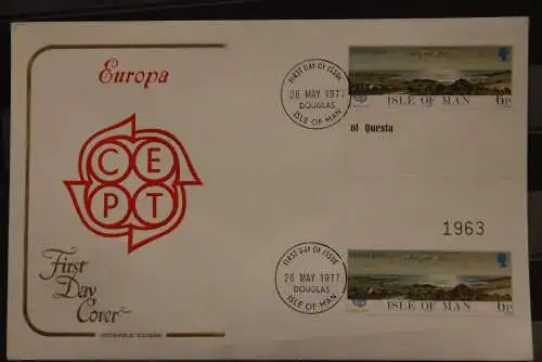 Isle of Man Europa - CEPT 1977, FDC mit Zwischenstegpaaren; MiNr. 95 ZS-96 ZS