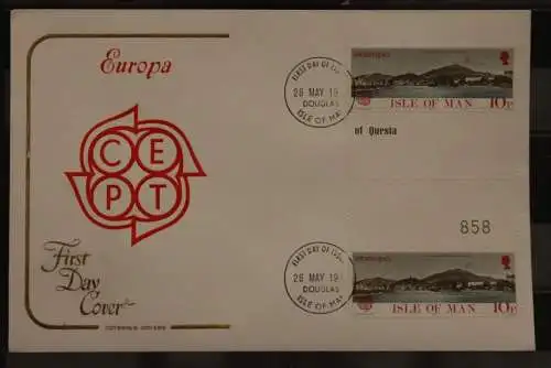 Isle of Man Europa - CEPT 1977, FDC mit Zwischenstegpaaren; MiNr. 95 ZS-96 ZS