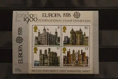 Großbritannien; London 1980 Stamp Exhibition; Europa - CEPT 1978; Block, Nummeriert, MNH