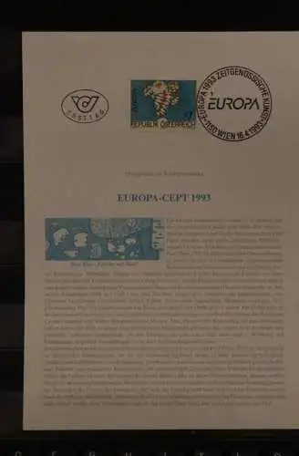 Österreich Europa CEPT 1993; Erstagsblatt  MiNr. 2095, ESST
