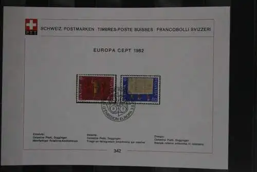 Schweiz Europa 1982, Ersttagsblatt Nr. 342, MiNr. 1221-22 ESST