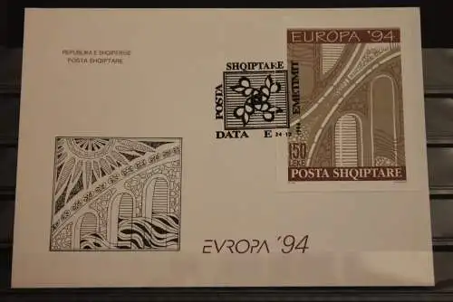 Albanien, Europa CEPT 1994, Block auf FDC, MiNr. Block 101