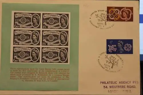 Großbritannien  EUROPA-Vignette EUROSTAMP 1962 auf FDC