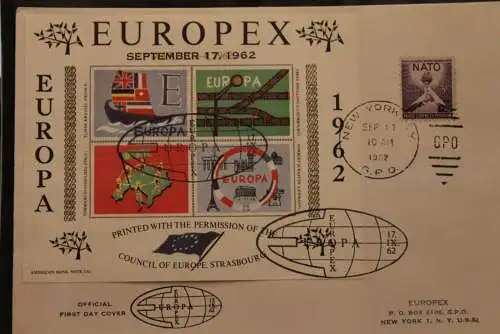 U.S.A. EUROPA-Vignette EUROPEX 1962 auf FDC