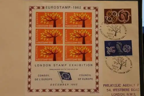 Großbritannien EUROPA-Vignette EUROSTAMP 1962 auf FDC