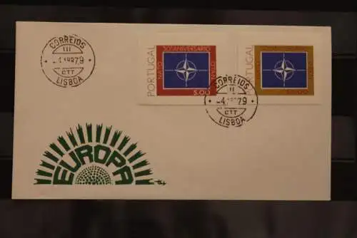 Portugal 1979, 30 Jahre NATO,  FDC mit ungezähnten Marken aus Ministerblatt, MiNr. 1439-40, gebraucht