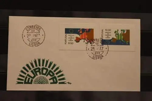 Portugal 1977, Aufnahme in den Europarat, FDC mit ungezähnten Marken aus Ministerblatt, MiNr. 1348-49, gebraucht