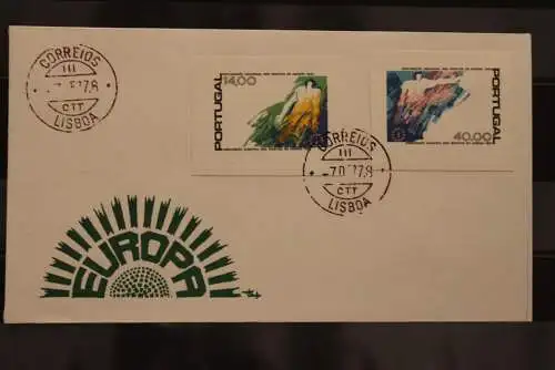 Portugal 1978, Menschenrechte, FDC mit ungezähnten Marken aus Ministerblatt, MiNr. 1422-23, gebraucht