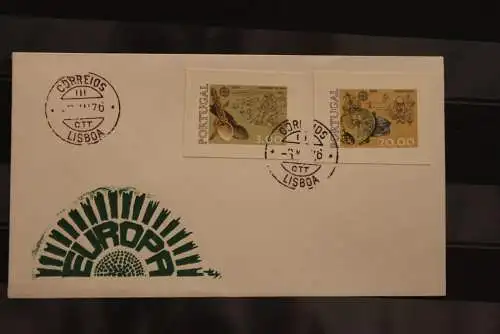 Portugal  Europa CEPT 1976, FDC mit ungezähnten Marken aus Ministerblatt, MiNr. 1311-12, gebraucht