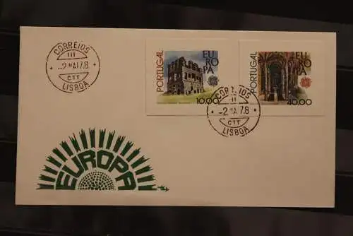 Portugal  Europa CEPT 1978, FDC mit ungezähnten Marken aus Ministerblatt, MiNr. 1403-04, gebraucht