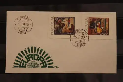 Portugal  Europa CEPT 1979, FDC mit ungezähnten Marken aus Ministerblatt, MiNr. 1441-42, gebraucht