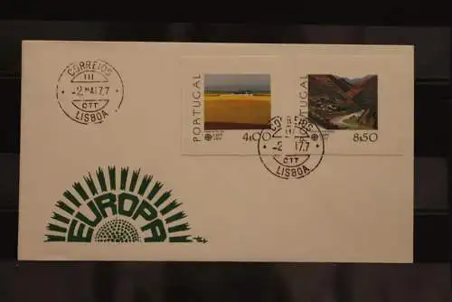 Portugal  Europa CEPT 1977, FDC mit ungezähnten Marken aus Ministerblatt, MiNr. 1360-61, gebraucht