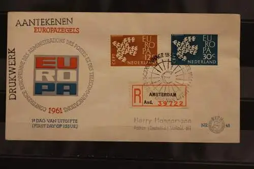 Niederlande, Europa 1961, FDC, Einschreiben